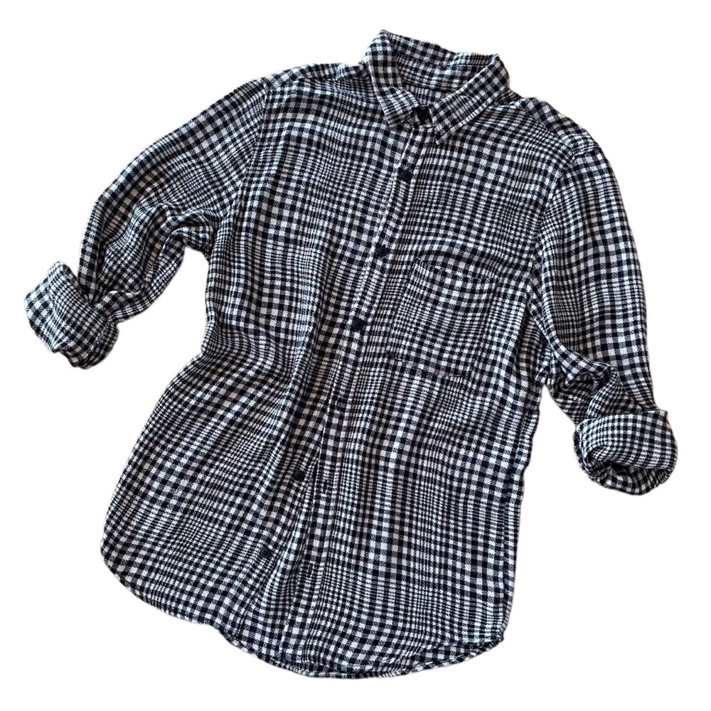 Zara Black and White Button Up Flannel